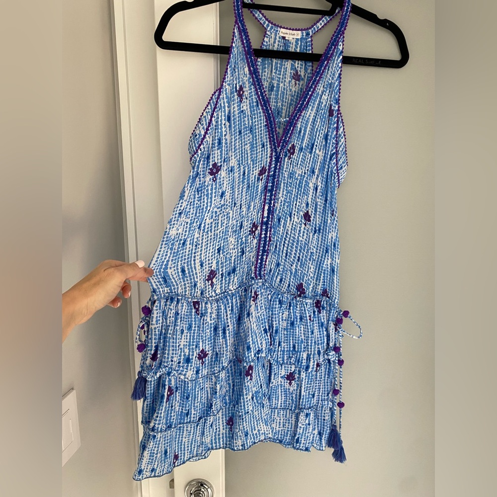 Poupette Blue & Purple Racerback Summer Dress Small - Picture 1 of 4